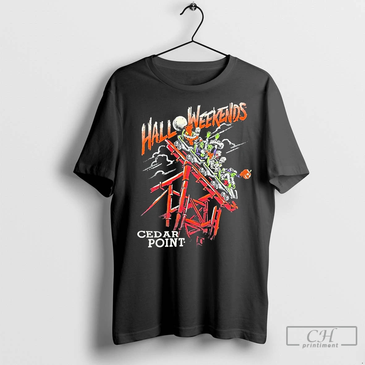 Classic Cedar Point Sirens Halloweekends Coaster T Shirt