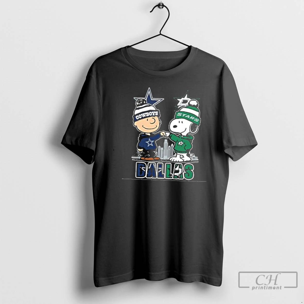 Classic Charlie Brown Dallas Cowboys And Snoopy Dallas Stars Skyline 2025 T Shirts Hoodie
