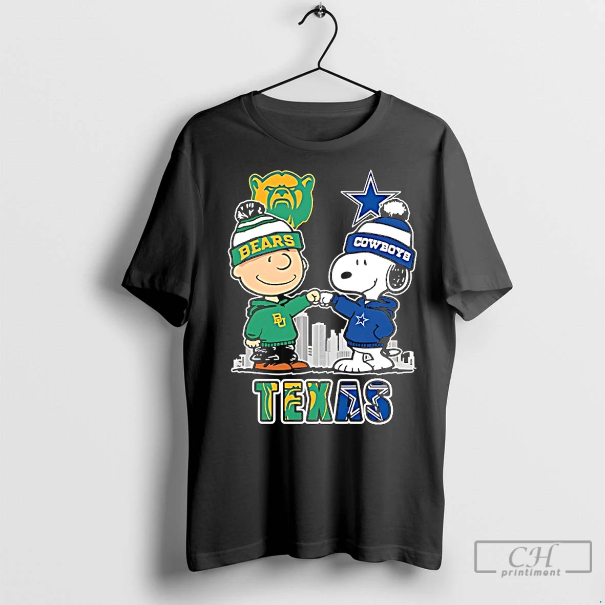 Classic Charlie Brown And Snoopy X Baylor Bears And Dallas Cowboys T Shirt