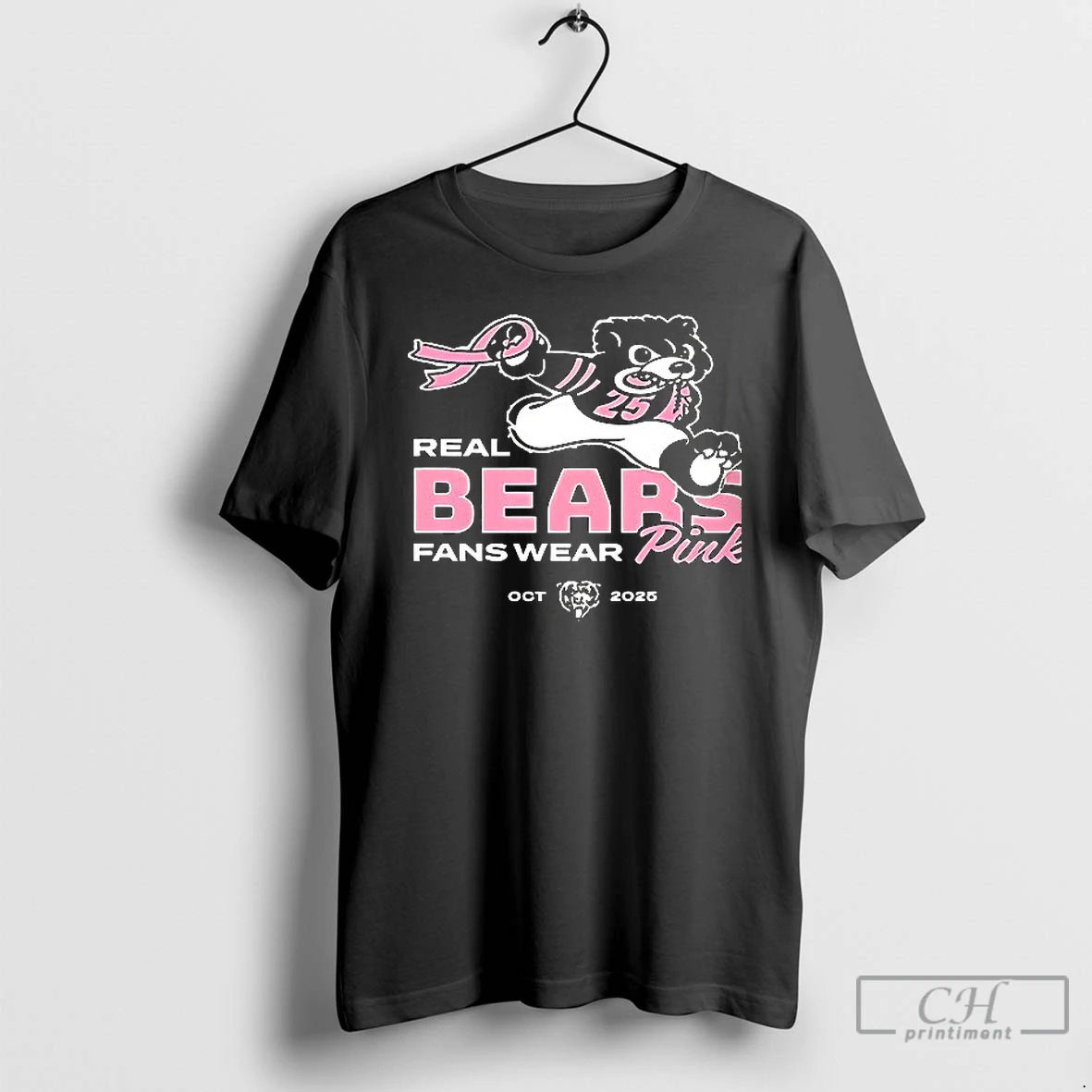 Classic Chicago Bears Real Bears Fans Wear Pink 2025 T Shirts Hoodie