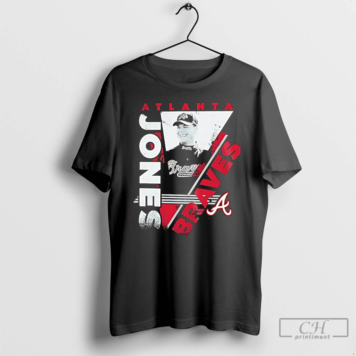 Classic Chipper Jones Portrait Atlanta Braves T Shirts Hoodie