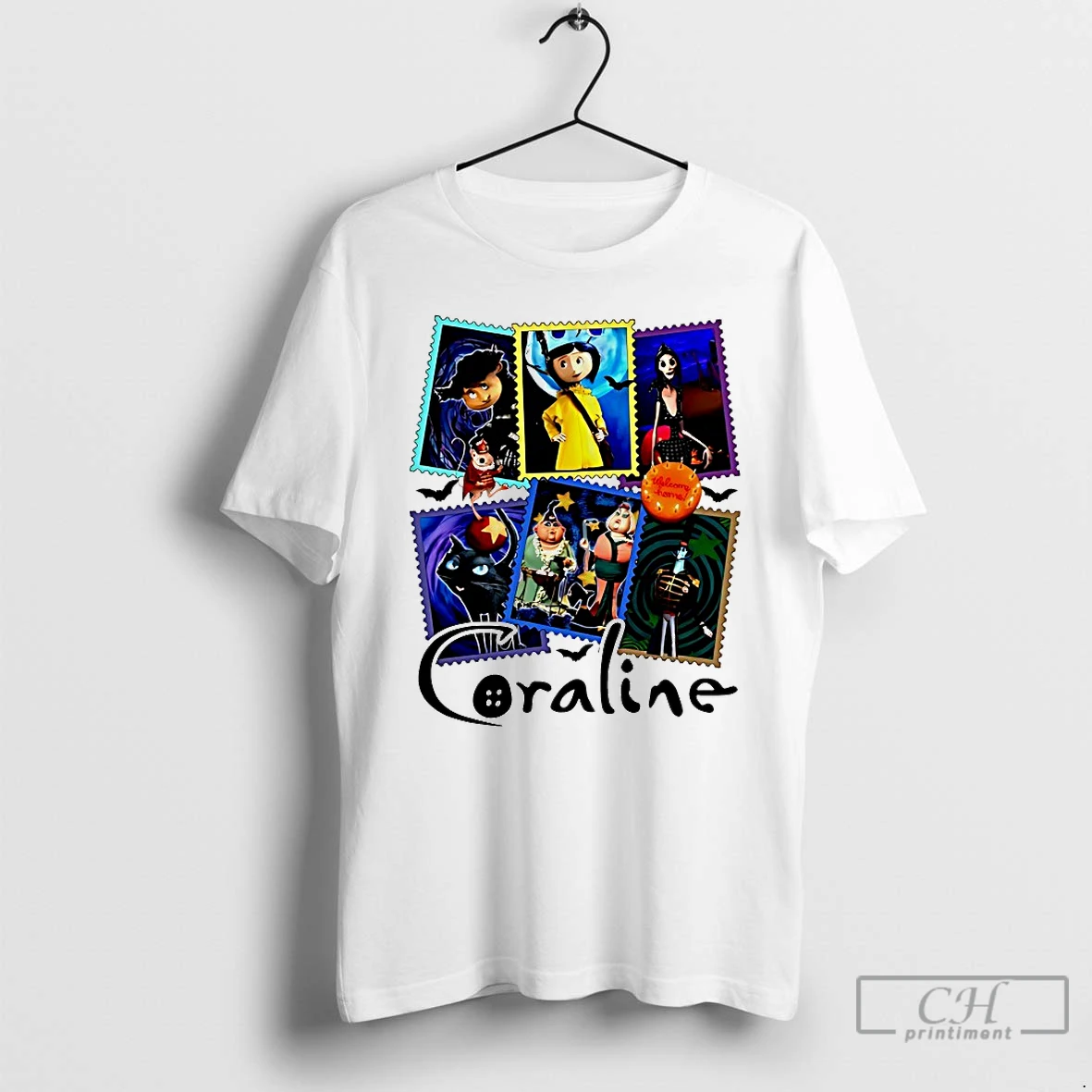Classic Coraline Stamp Collage Stop Motion Art T Shirts Hoodie