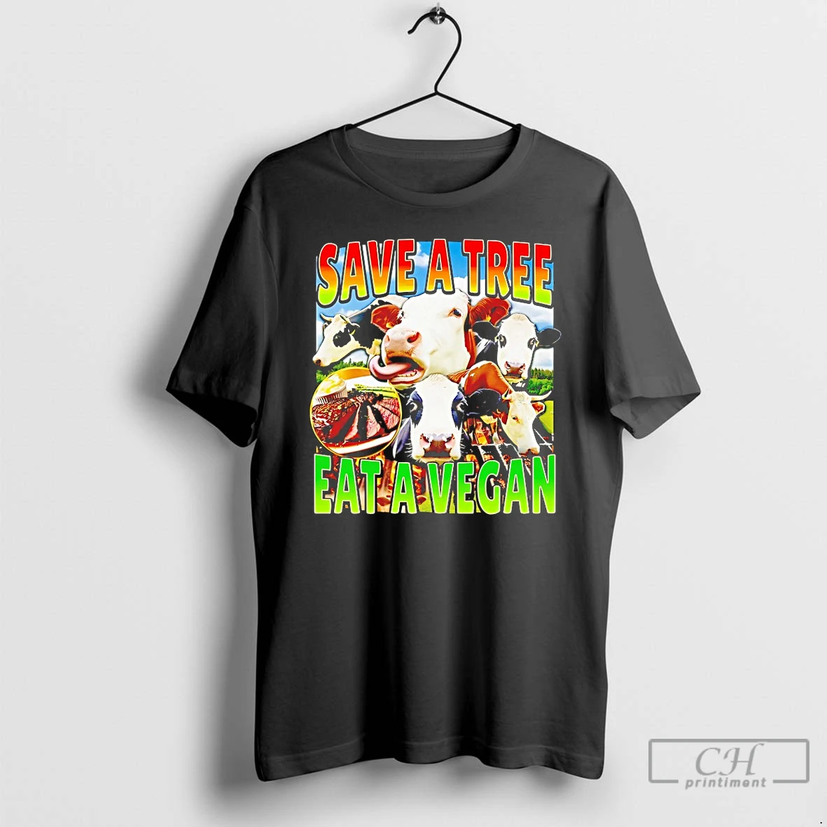 Classic Cow Save A Tree Eat A Vegan T Shirts Hoodie