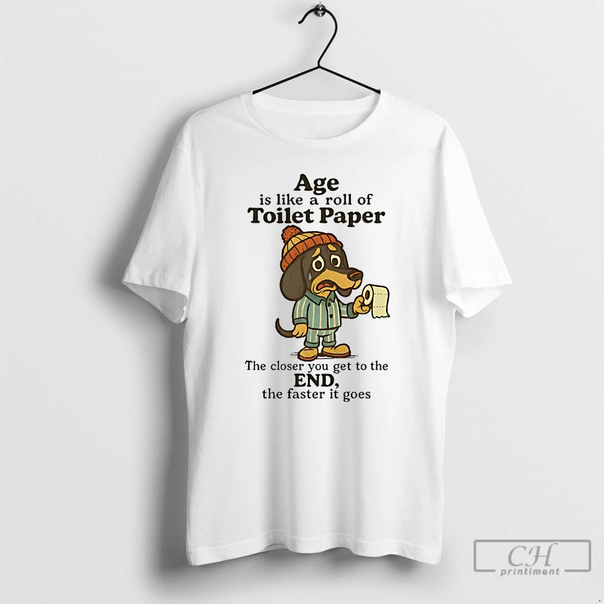 Classic Dachshund Age Is Like A Roll Of Toilet Paper T Shirts Hoodie