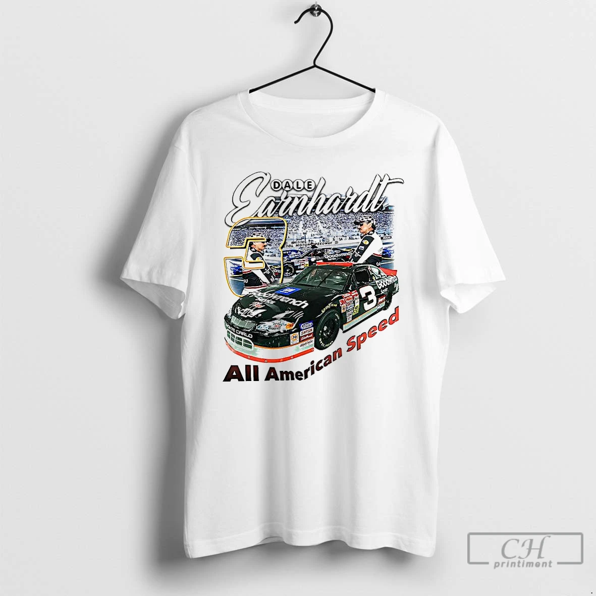 Classic Dale Earnhardt And Chevrolet Monte Carlo Number 3 Nascar All American Speed T Shirts Hoodie