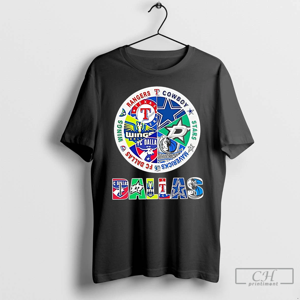 Classic Dallas Sports Teams Logo Wings Rangers Cowboys Stars Mavericks Fc T Shirts Hoodie