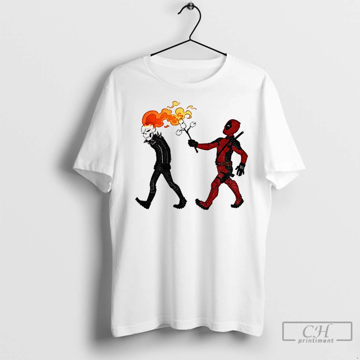 Classic Deadpool Wade Winston Wilson Skeleton Cartoon T Shirt