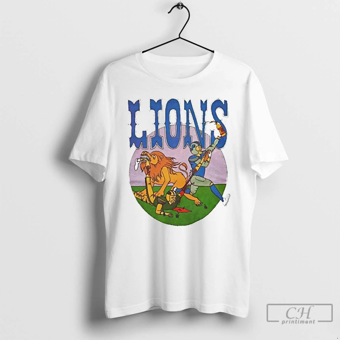 Classic Detroit Lions Vs Green Bay Packers Nfl Retro Caricature Ornaments T Shirts Hoodie