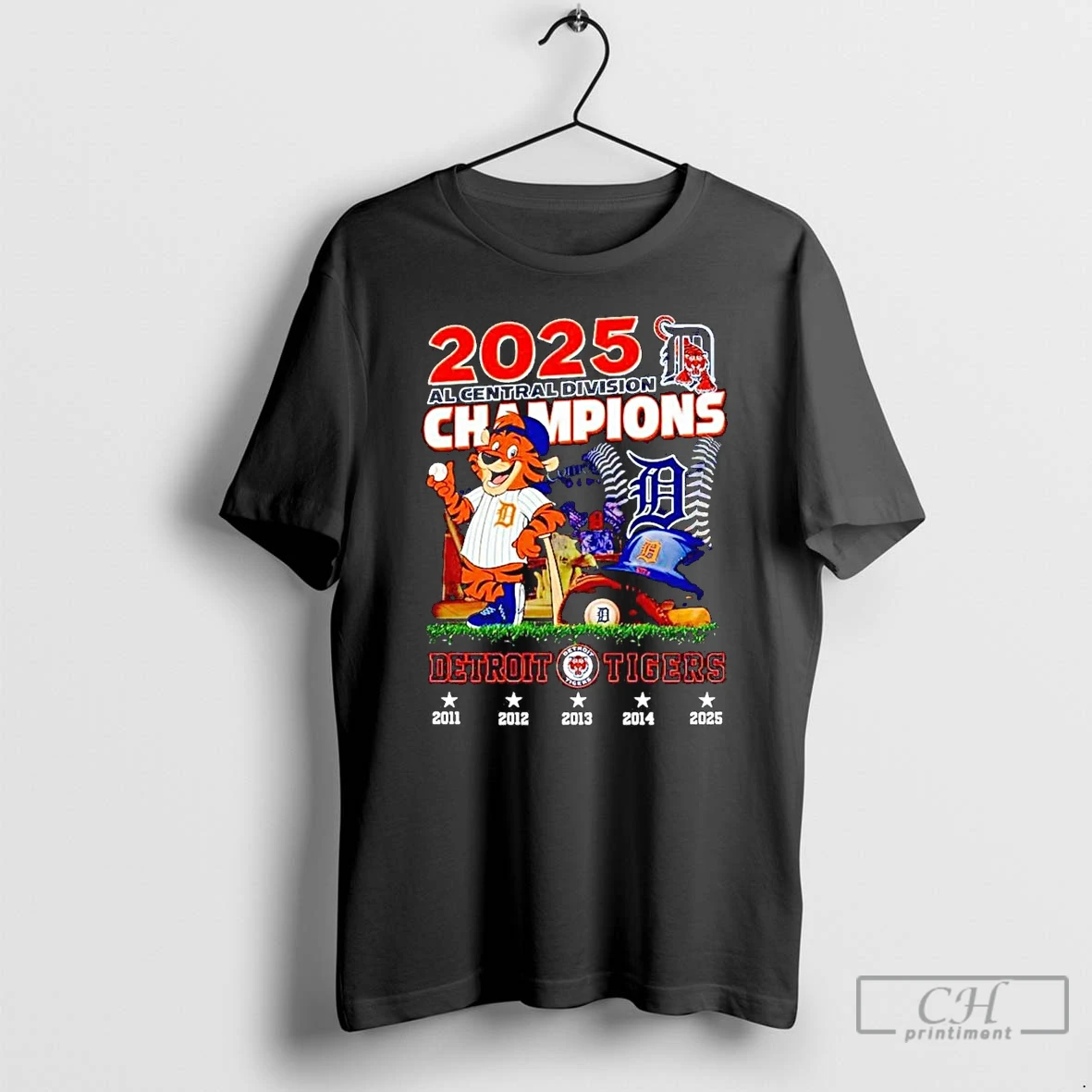 Classic Detroit Tigers 5 Time Al Central Division Champions 2025 T Shirts Hoodie