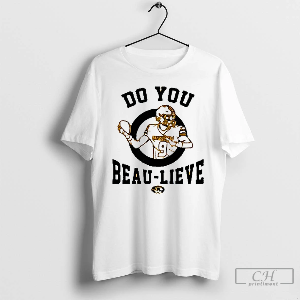 Classic Do You Beau Lieve Mizzou Tigers Mens White Tee T Shirts Hoodie