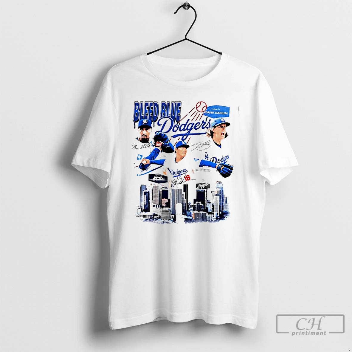 Classic Dodgers Bleed Blue Los Angeles Skyline T Shirts Hoodie