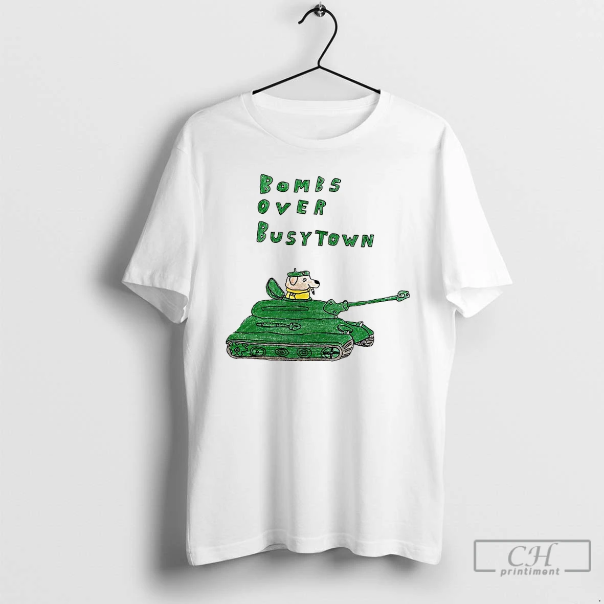 Classic Dog Tank Bombs Over Busytown T Shirts Hoodie