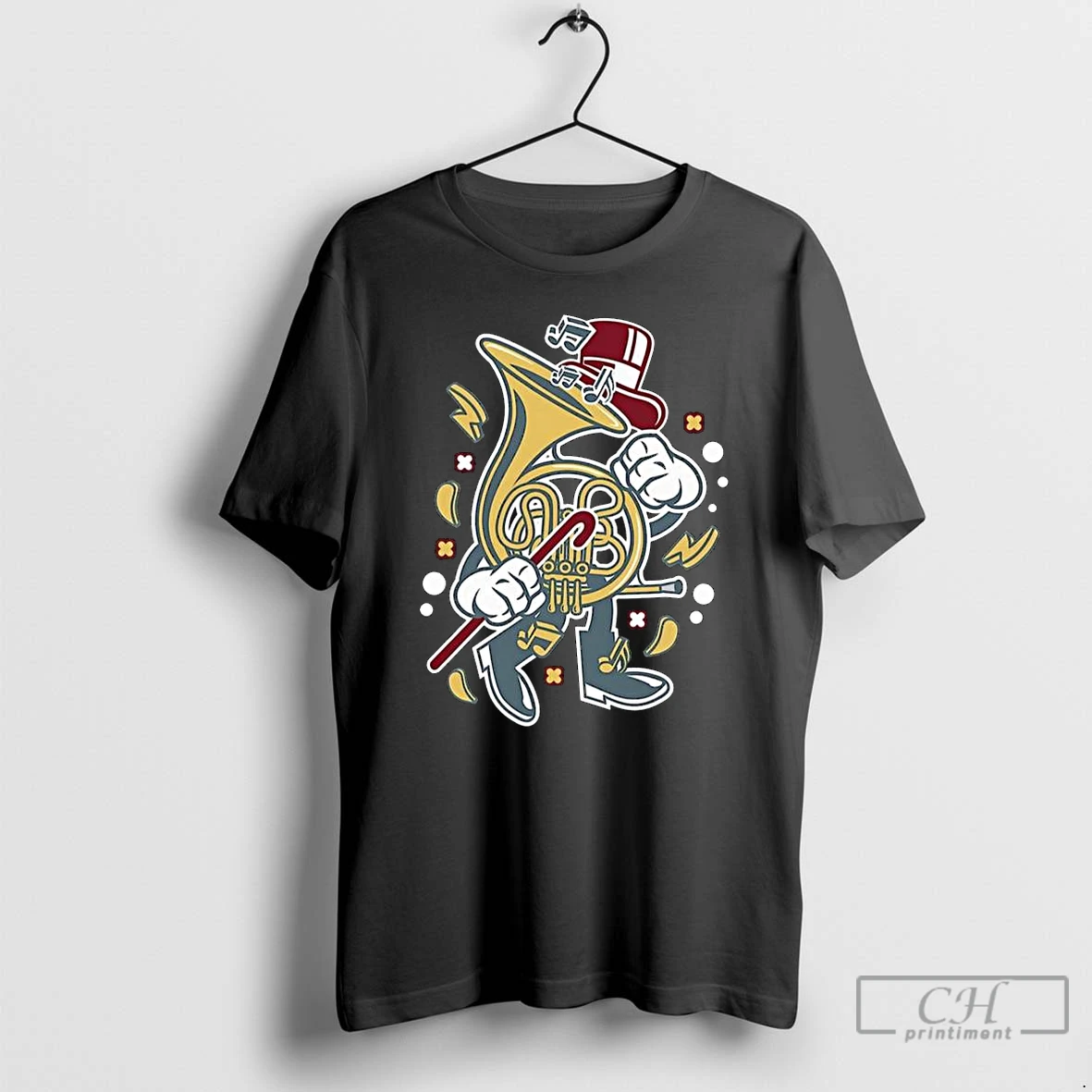 Classic Drawing British Horn Street Cartoon Long Sleve T Shirts Hoodie