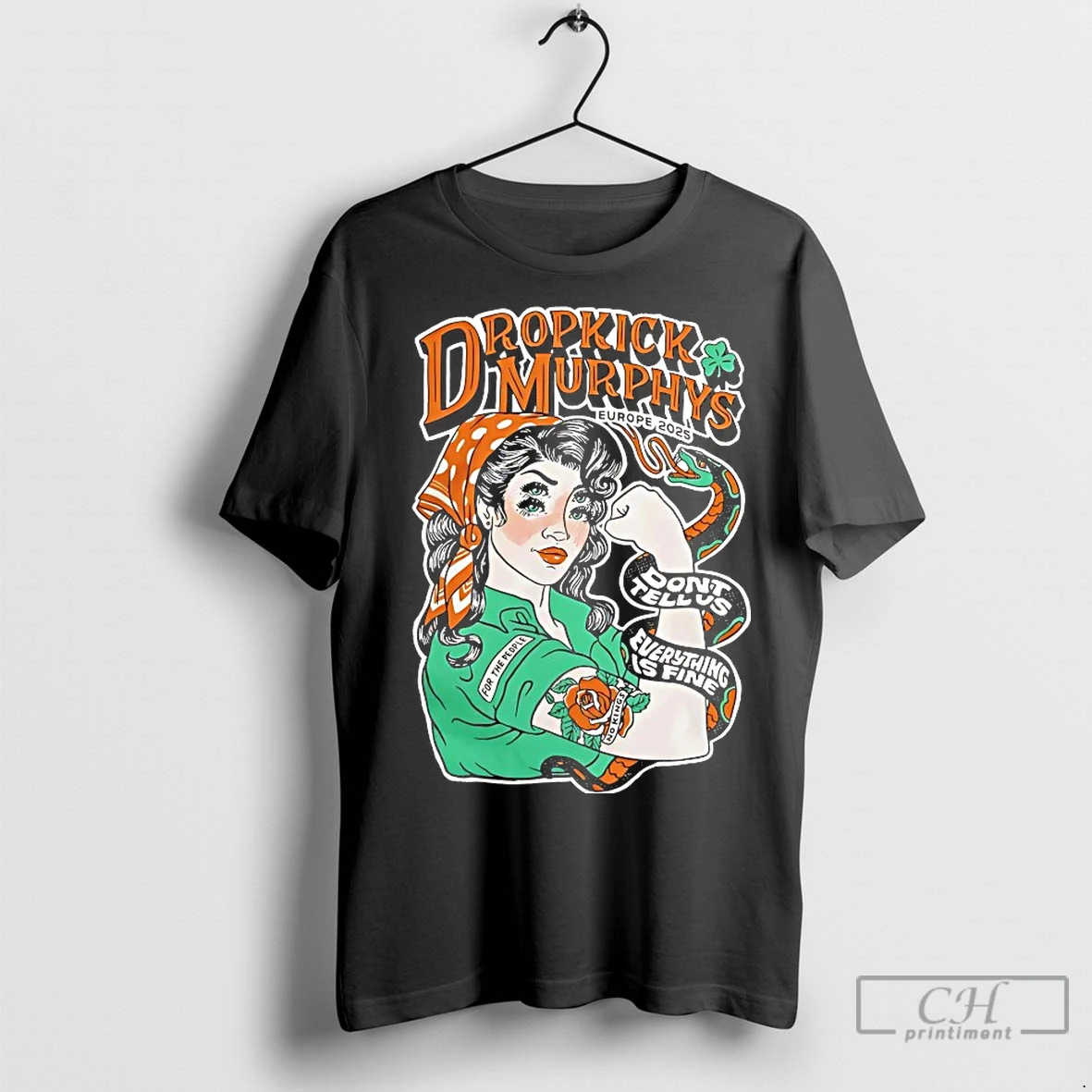 Classic Dropkick Murphys Europe Fall 2 Sided T Shirt