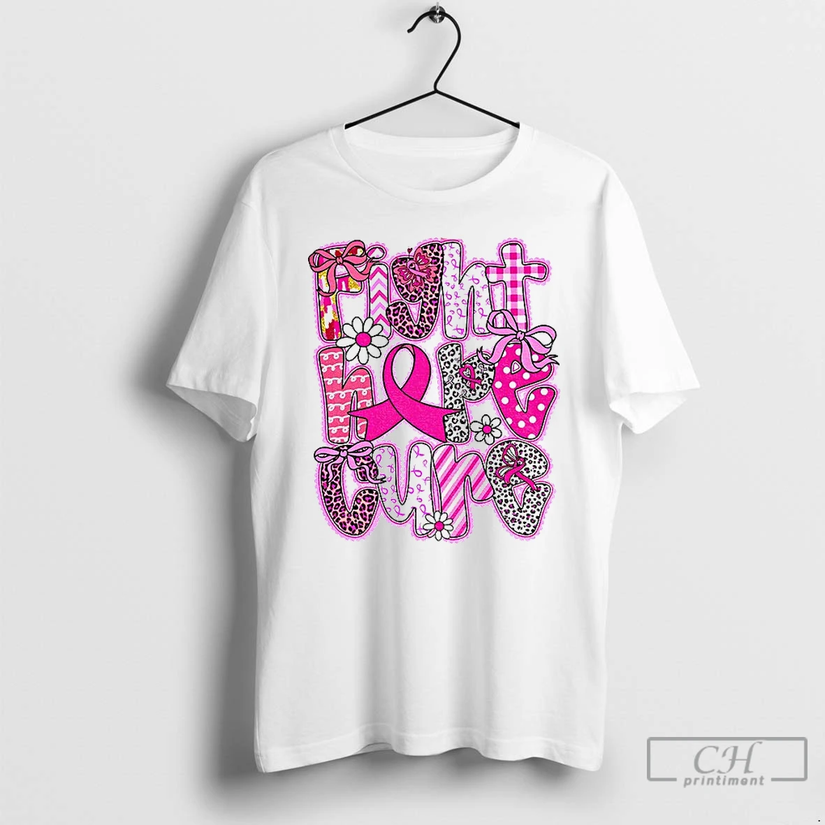 Classic Faith Hope Cure Breast Cancer Survivor October We Wear Pink T Shirts Hoodie