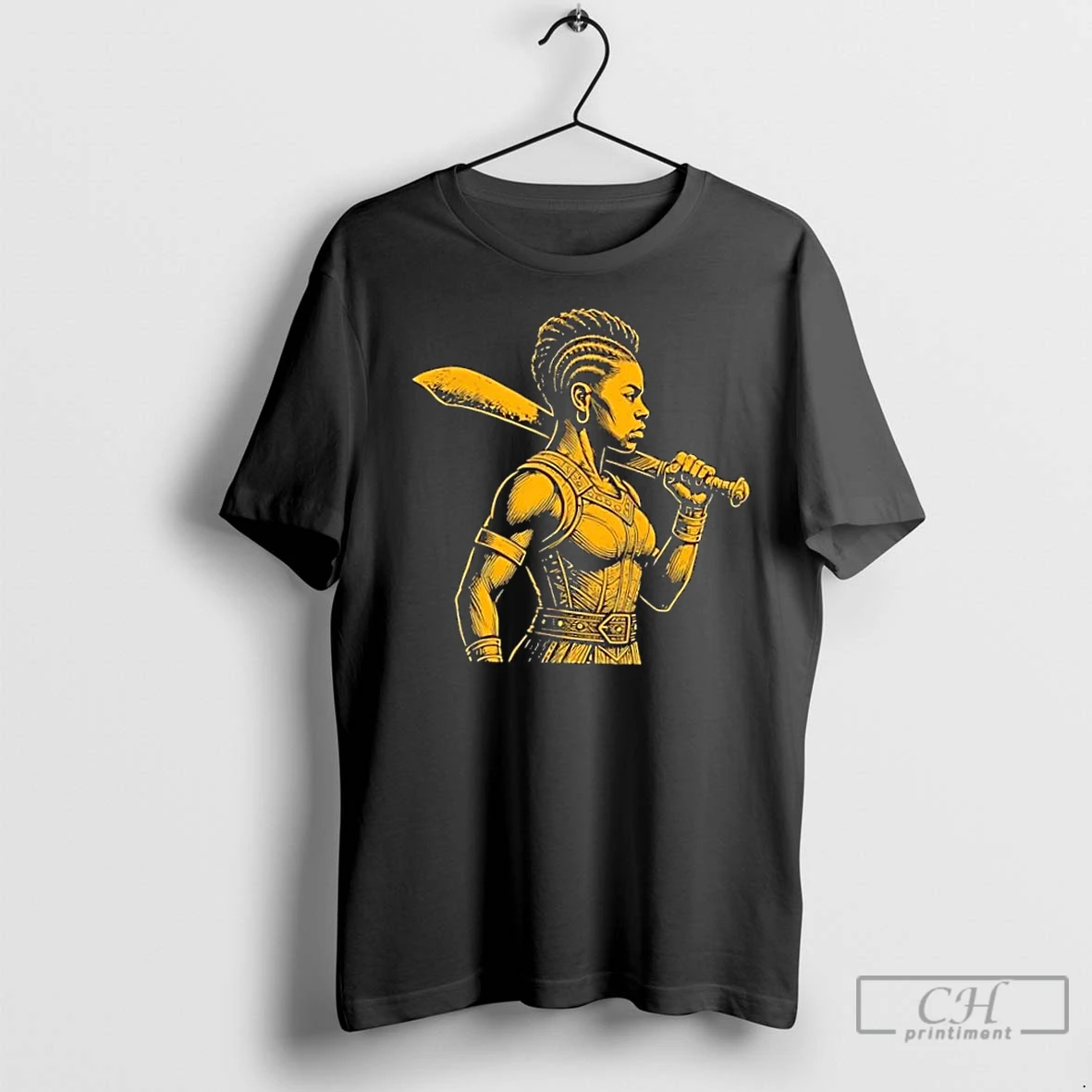 Classic Fearless Kpojito Woman King Gold Illustration T Shirt