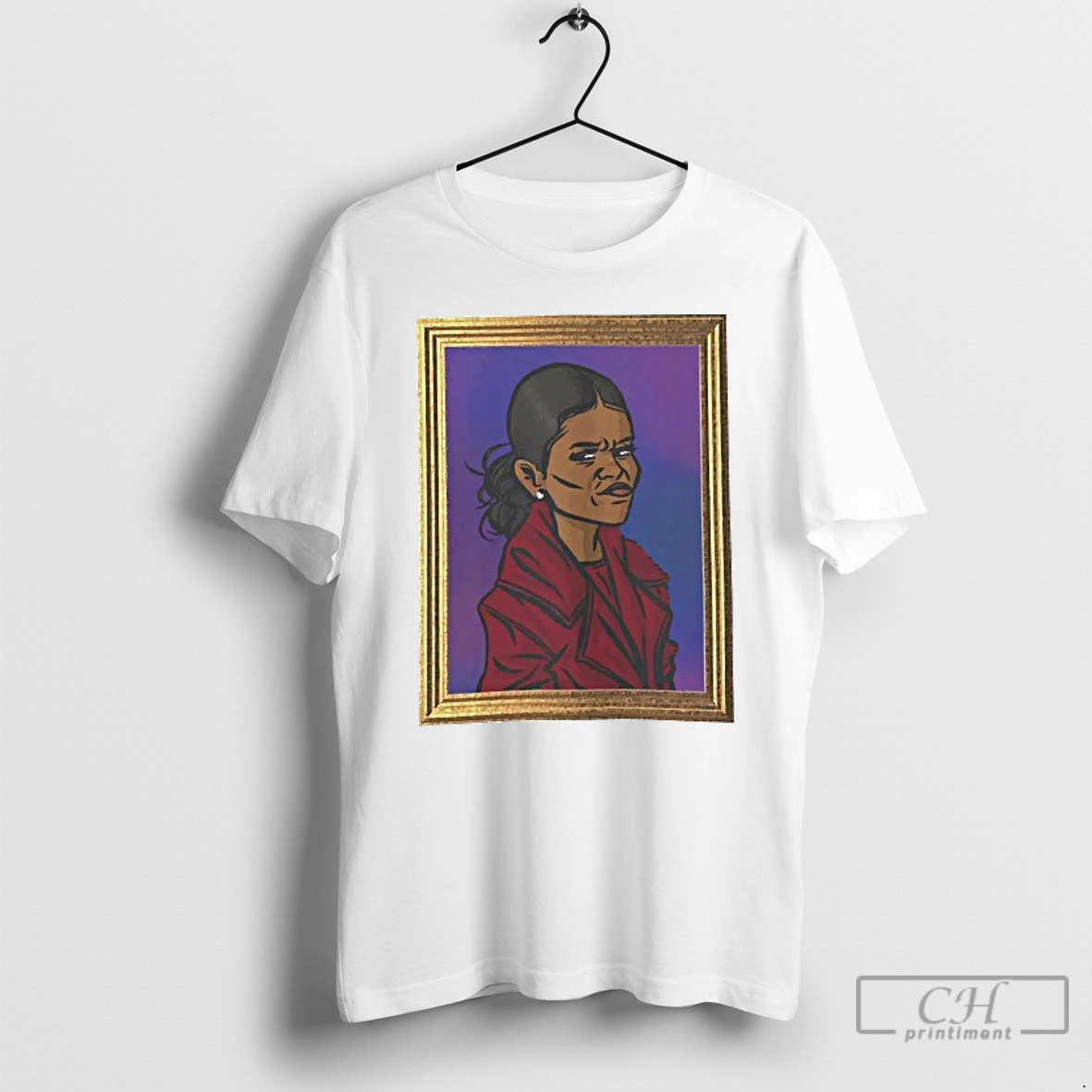 Classic First Lady Caricature Graphic Mens White Tee T Shirts Hoodie