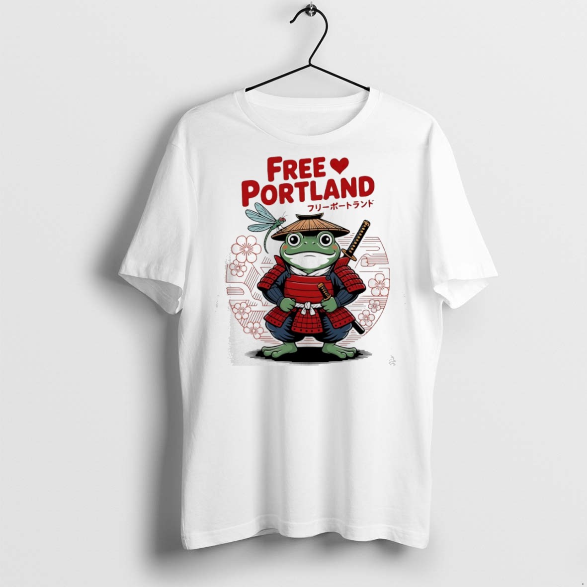 Classic Free Portland Samurai Frogs Resist T Shirts