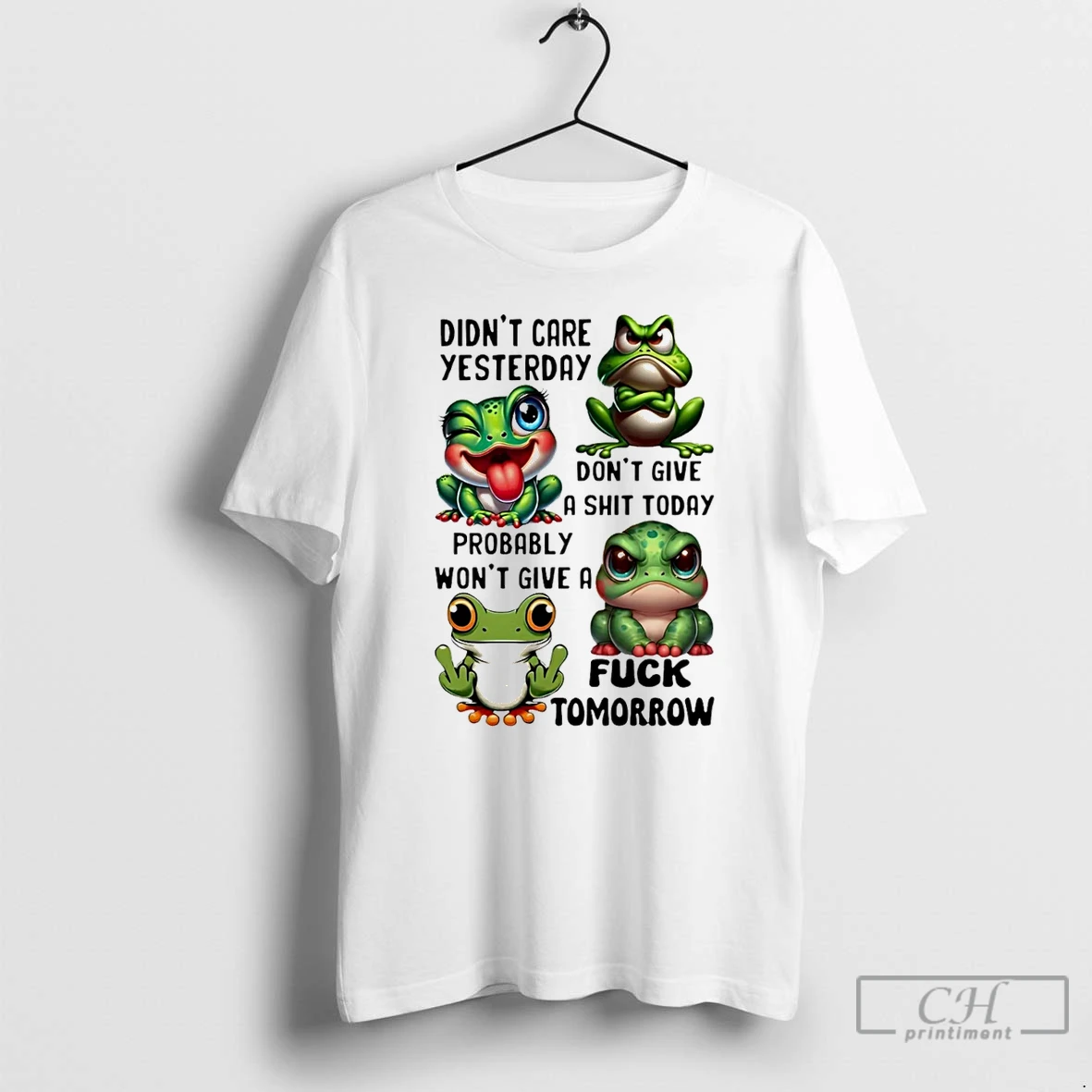 Classic Frog Didnt Care Yesterday Dont Give A Shit Today Probably Wont Give A Fuck Tomorrow T Shirts Hoodie