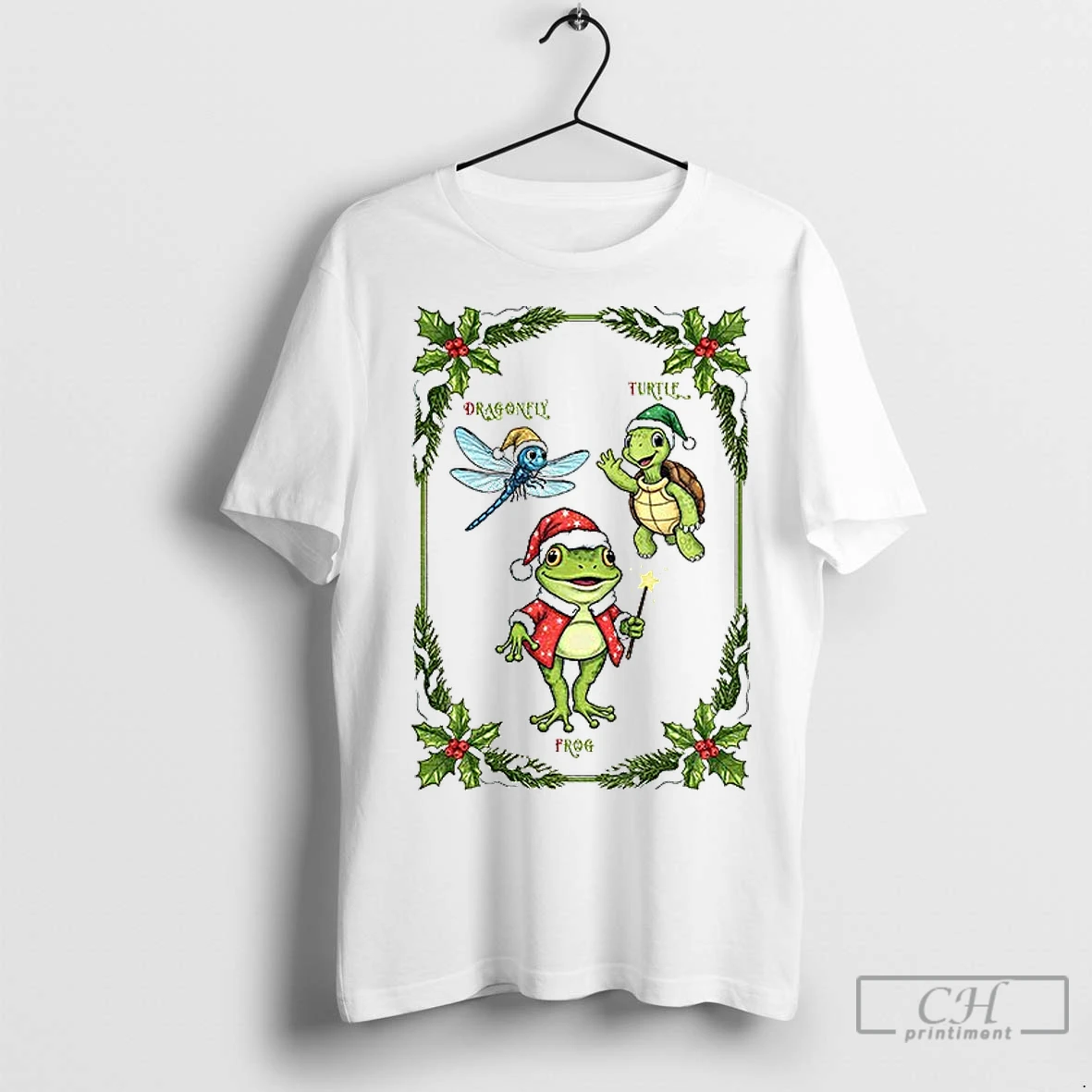 Classic Frog Turtle Dragonfly Santa Hat Fdt Anti Trump Christmas T Shirt