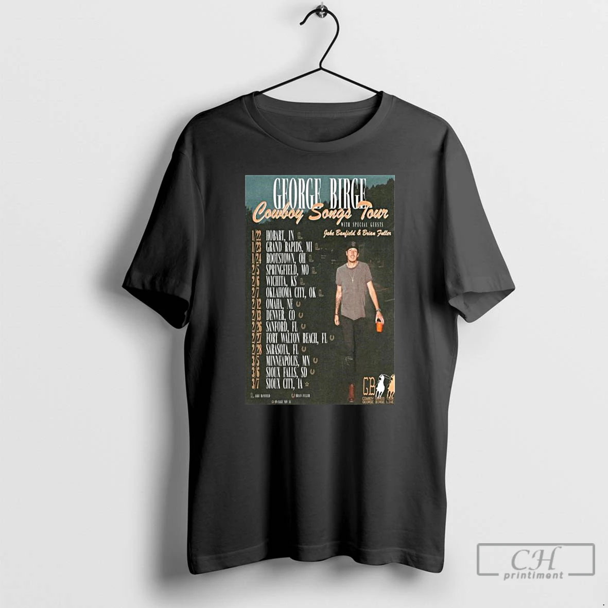 Classic George Birge Cowboy Songs Tour 2026 Long Sleve T Shirts Hoodie