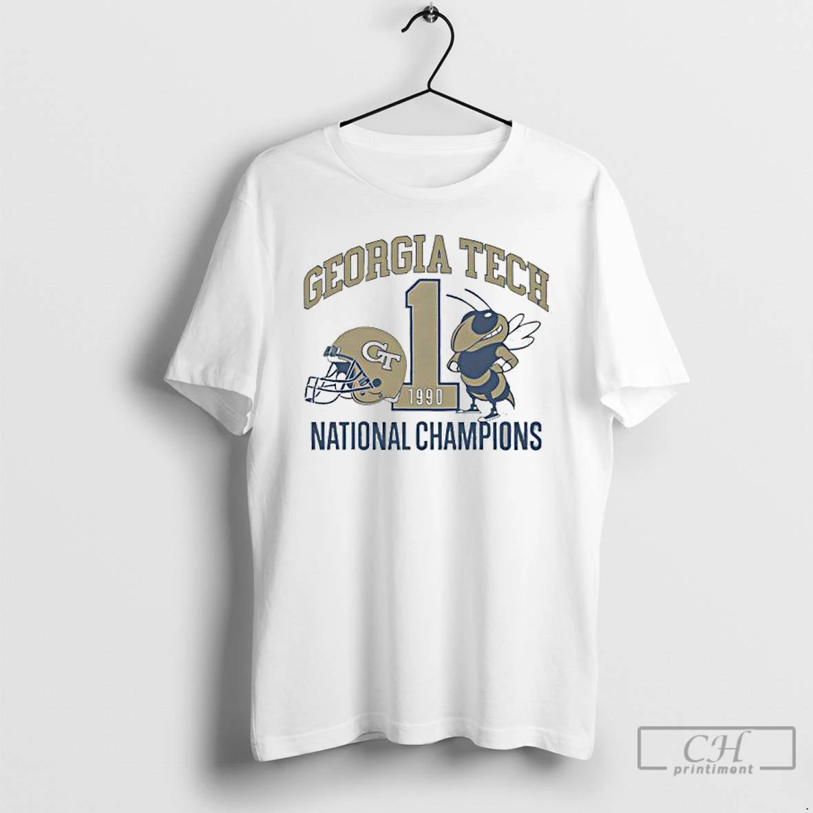 Classic Georgia Tech Football 1990 National Champions Helmet Mascot Logo T Shirts Hoodie Longsleeve