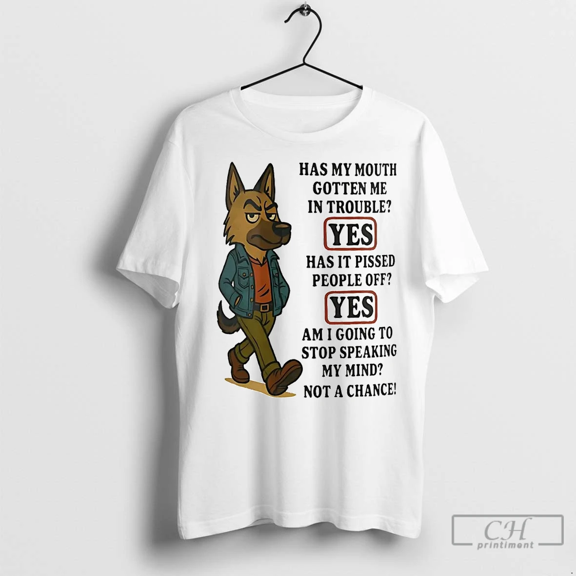 Classic German Shepherd Has My Mouth Gotten Me In Trouble Pissed People Off T Shirt