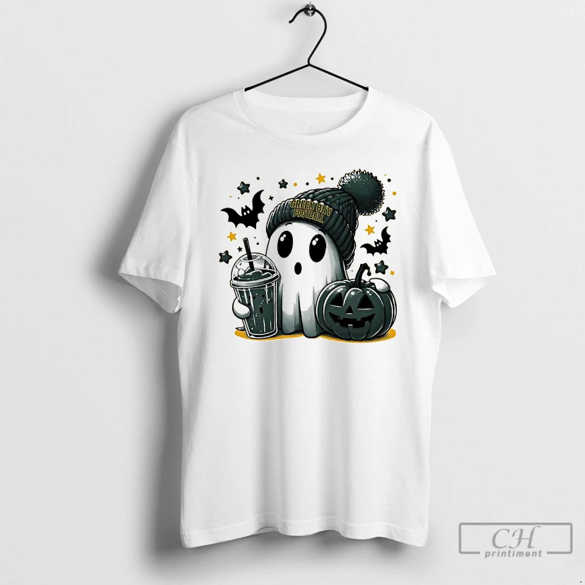 Classic Ghost Halloween X Green Bay Packers Football Beanie Pumpkin Bats T Shirts Hoodie Longsleeve