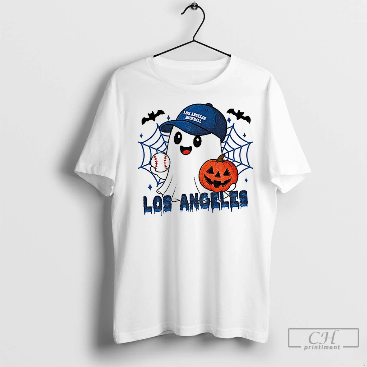 Classic Ghost Los Angeles Dodgers Pumpkin Baseball Mlb 2025 T Shirt