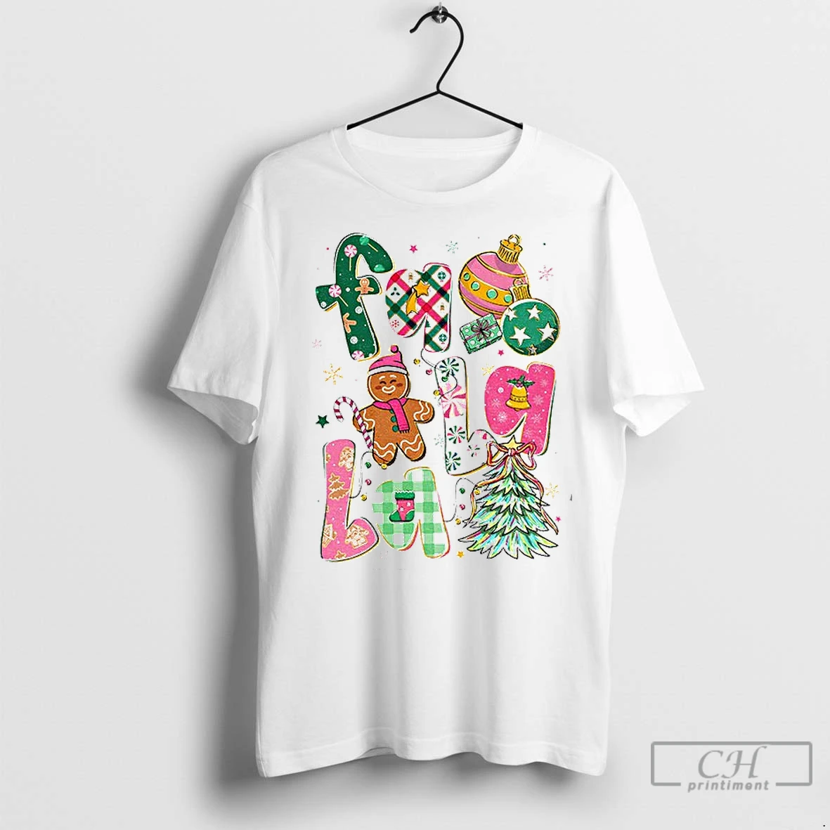 Classic Gingerbread Falala Christmas Tree Coquette Merry Christmas T Shirt