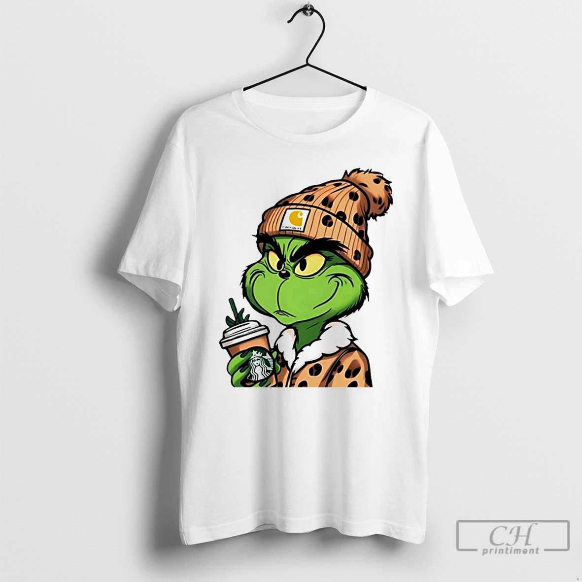 Classic Grinch Boujee Leopard White T Shirts Hoodie