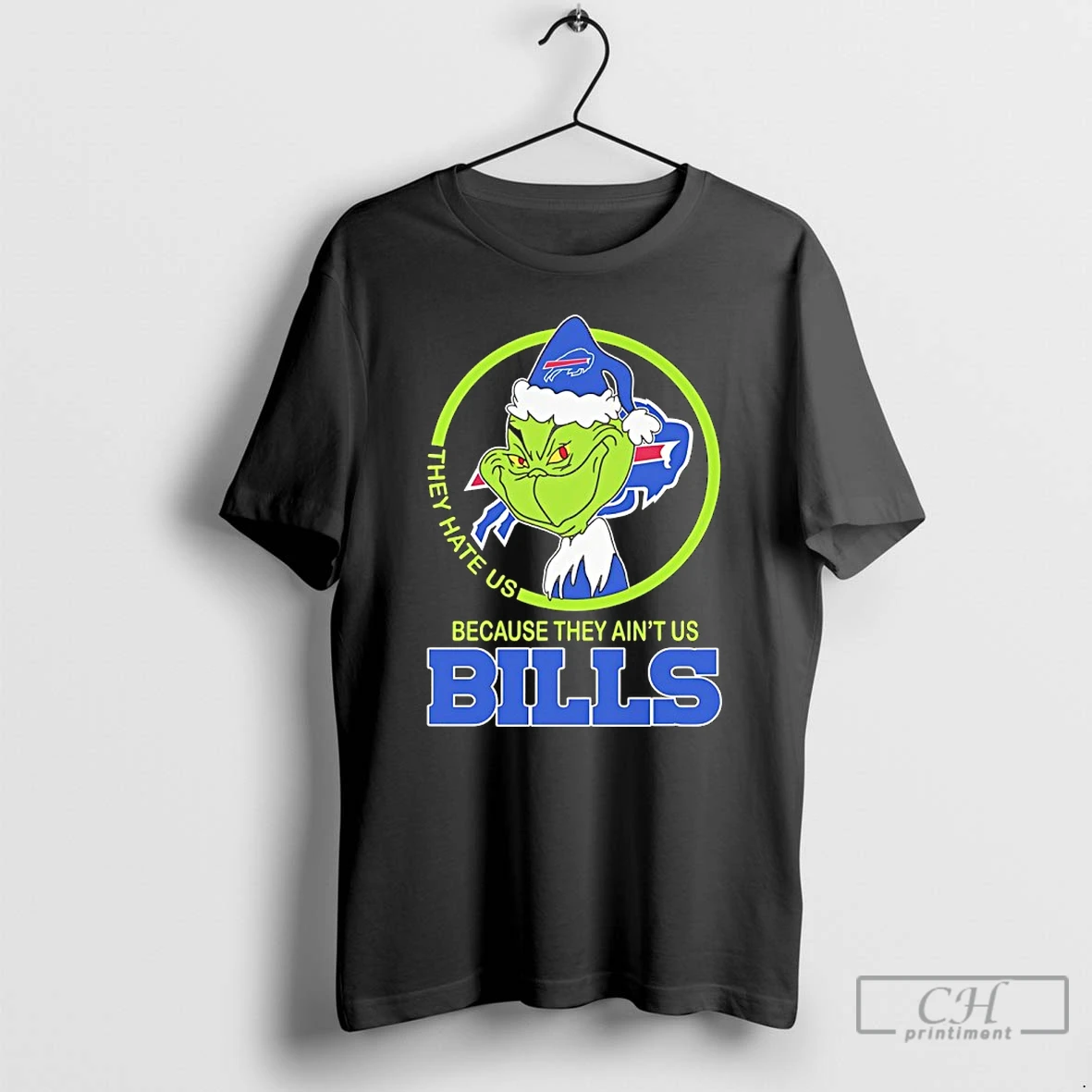 Classic Grinch Christmas 2025 They Hate Us Because They Aint Us Buffalo Bills T Shirts Hoodie