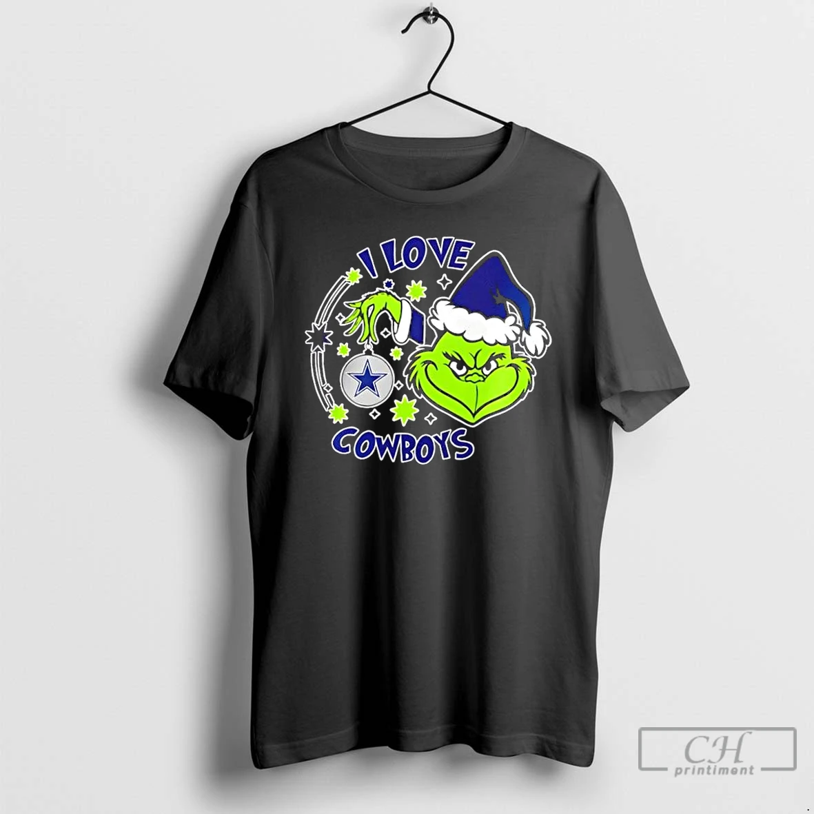 Classic Grinch I Love Dallas Cowboys They Hate Us Because They Aint Us 2 Sided T Shirts Hoodie