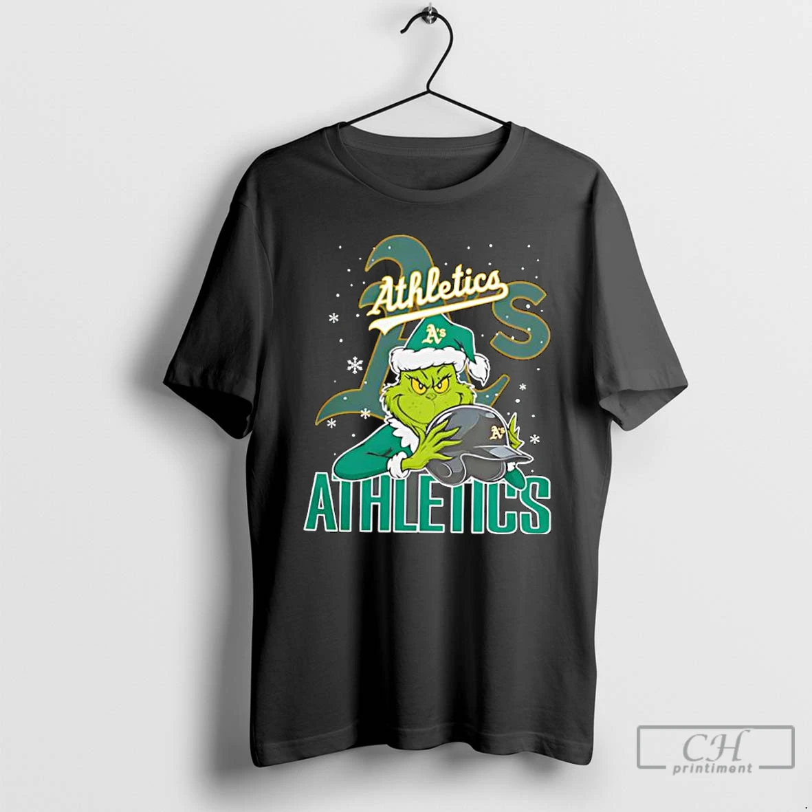 Classic Grinch Oakland Athletics Baseball Logo Christmas T Shirts Hoodie