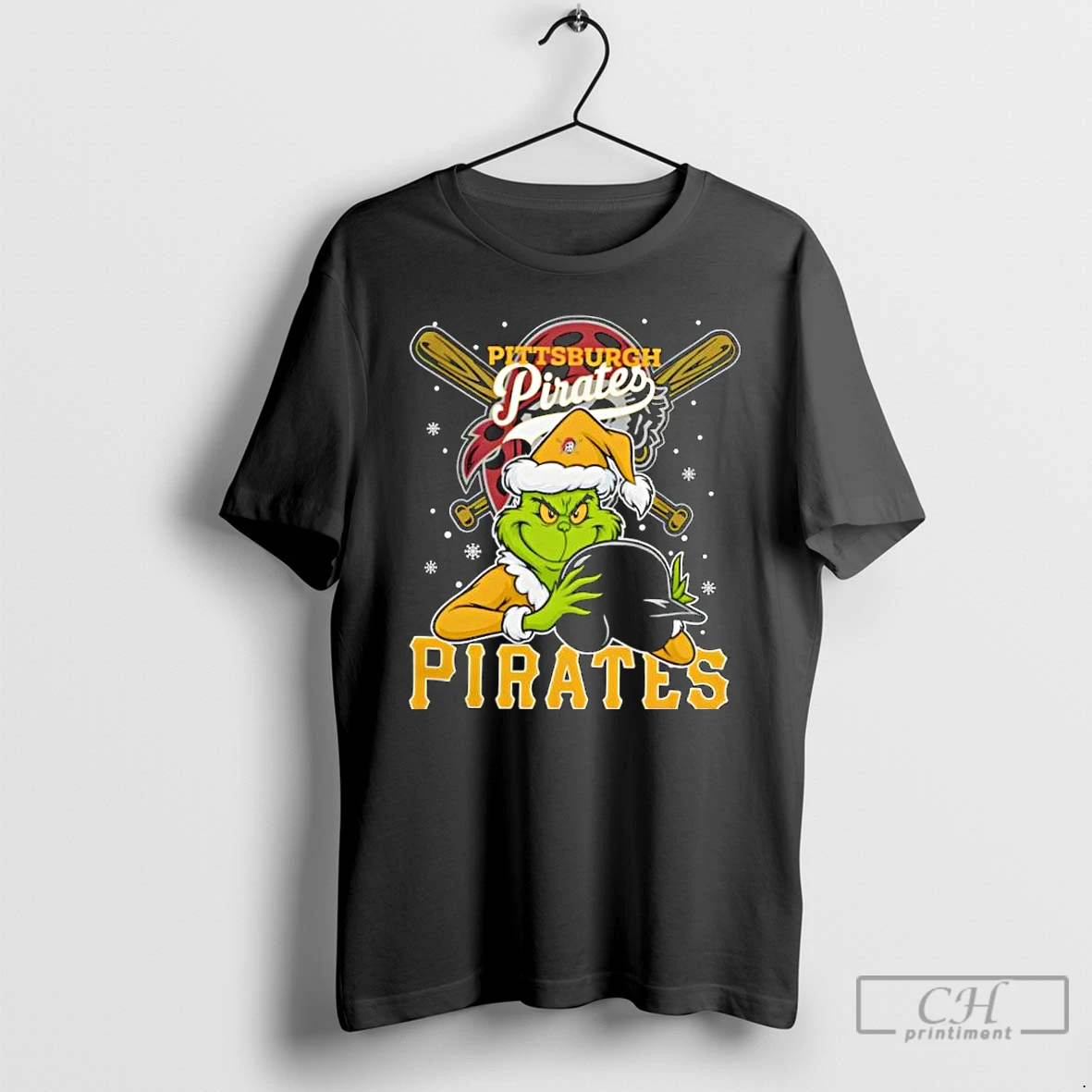 Classic Grinch Pittsburgh Pirates Baseball Logo Christmas T Shirts Hoodie