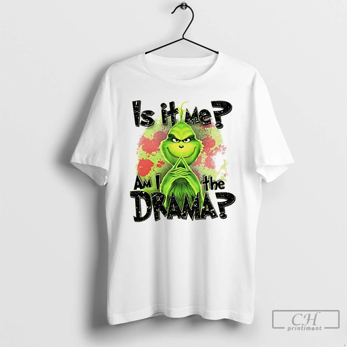 Classic Grinch Santa Is It Me Am I The Drama Xmas White T Shirts Hoodie