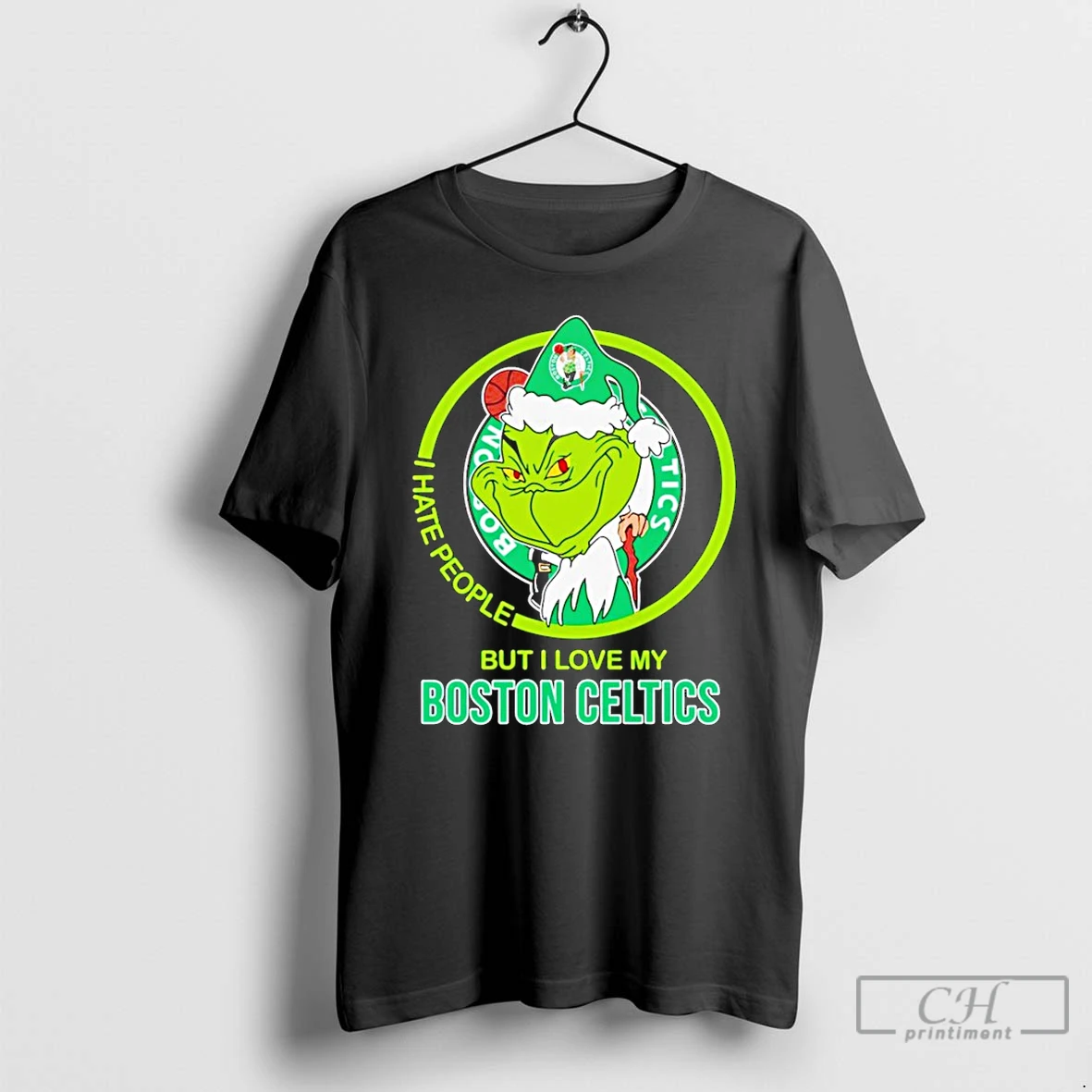 Classic Grinch I Hate People But I Love My Boston Celtics T Shirts Hoodie
