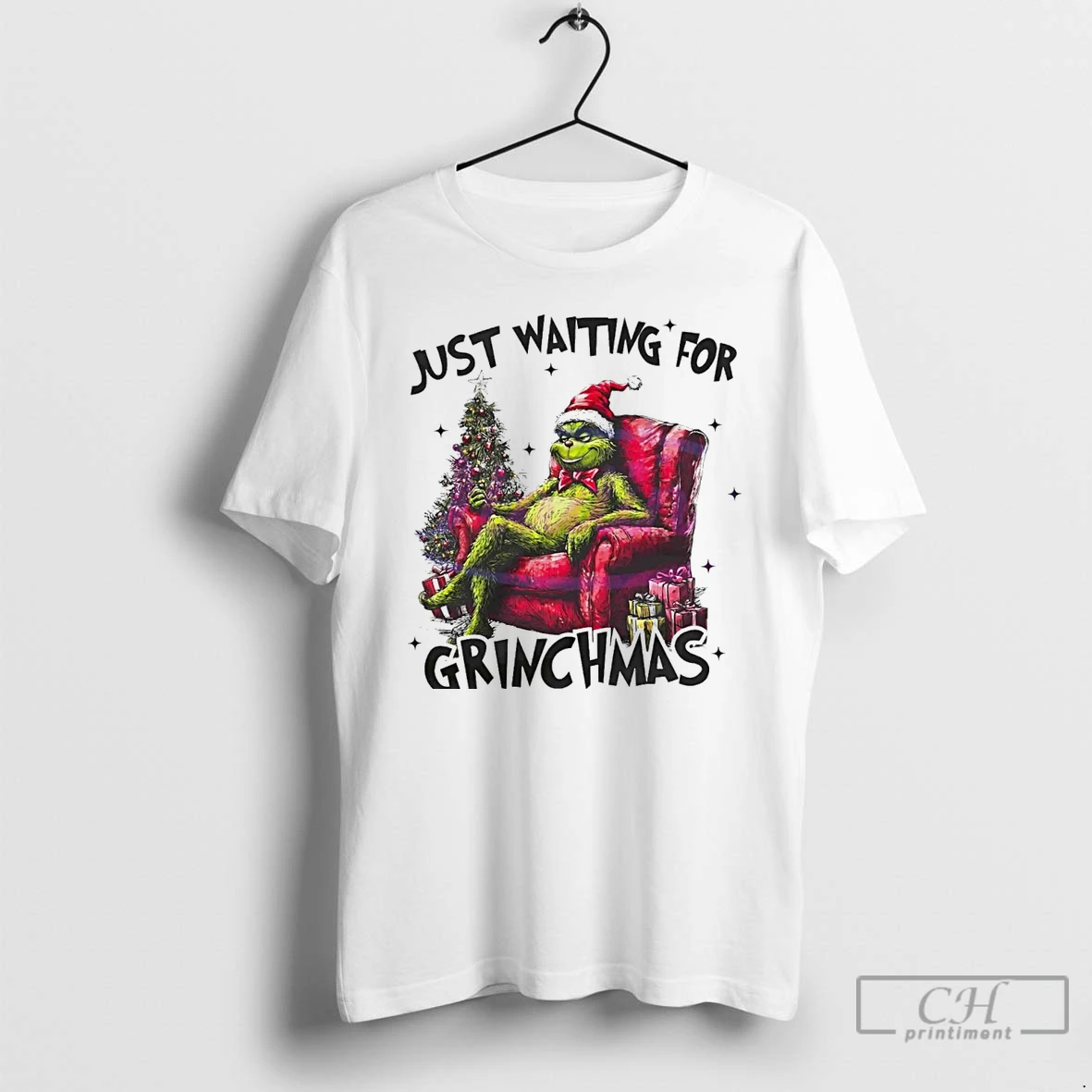 Classic Grinch Just Waiting For Grinchmas Christmas White T Shirts Hoodie