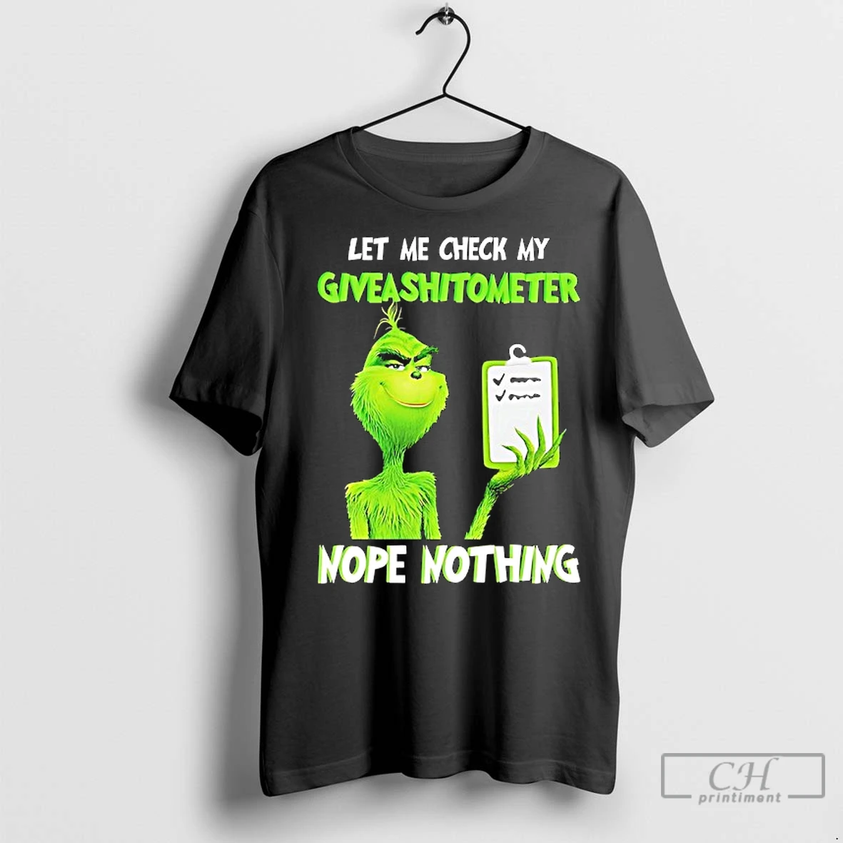 Classic Grinch Let Me Check My Giveashitometer Nope Nothing T Shirt