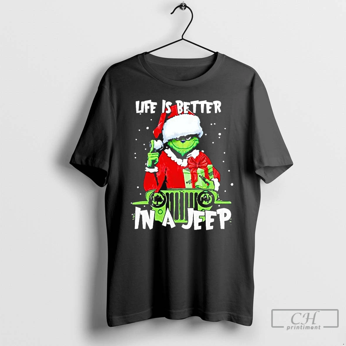 Classic Grinch Life Is Better In A Jeep Christmas T Shirts Hoodie