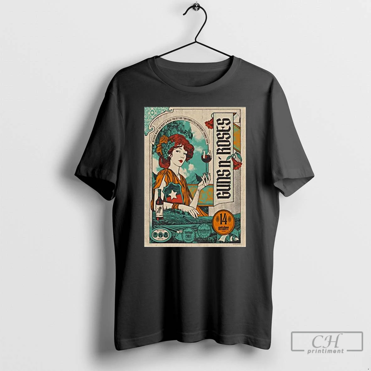 Classic Guns N Roses Santiago Tour On October 14 2025 Long Sleve T Shirts Hoodie