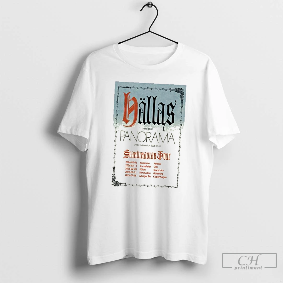 Classic Hallas New Album Panorama Scandinavian Tour 2026 T Shirts Hoodie