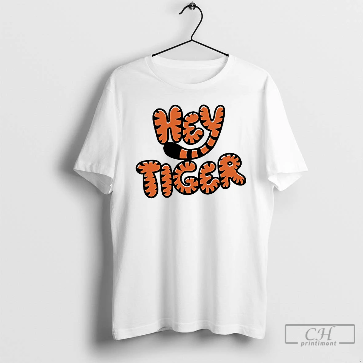 Classic Hey Tiger Bubble Letter Cincinnati Bengals Football T Shirts Hoodie