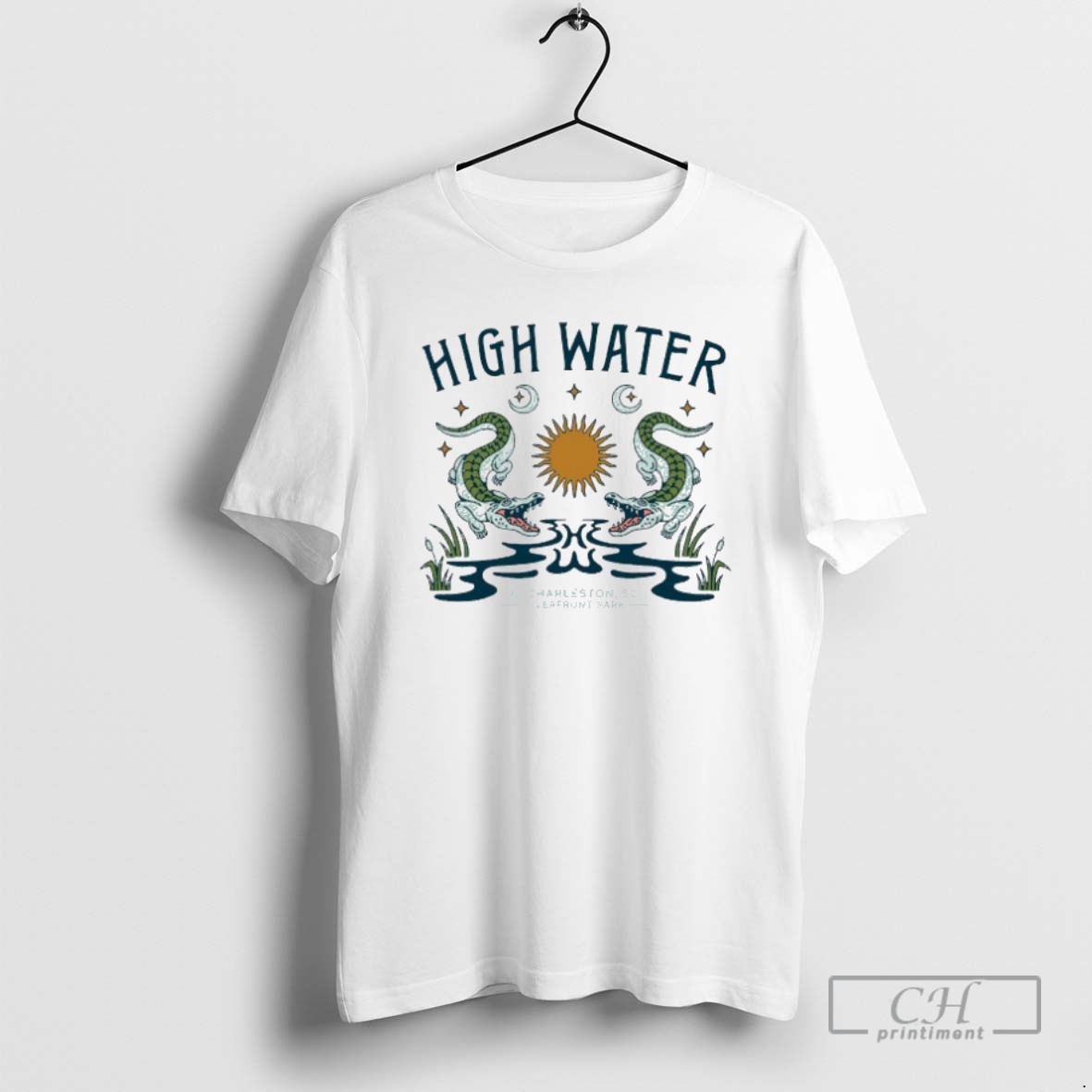Classic High Water N Charleston Sc Riverfront Park Swamp Gator Shirt Sweater Hoodie