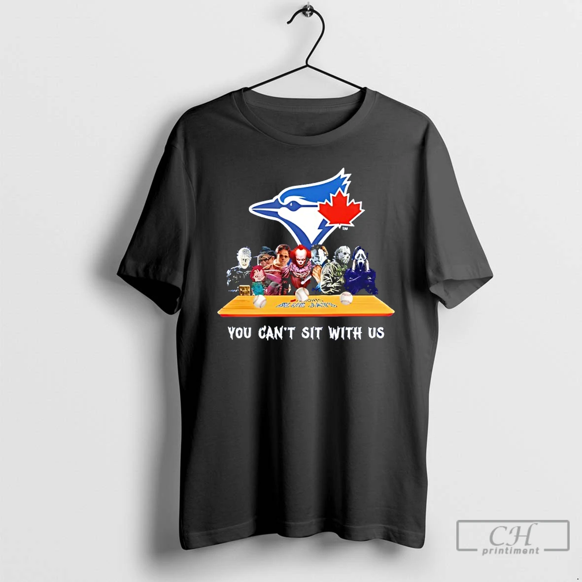 Classic Horror Movie Characters You Cant Sit With Us Toronto Blue Jays Halloween T Shirts Hoodie