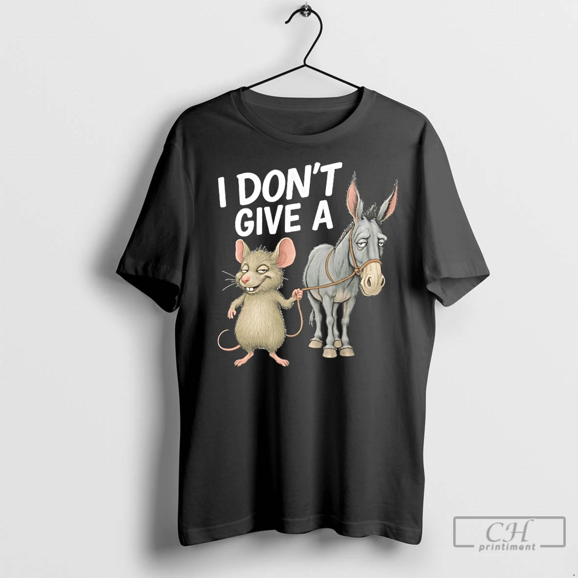 Classic I Dont Give A Rats Donkey T Shirt