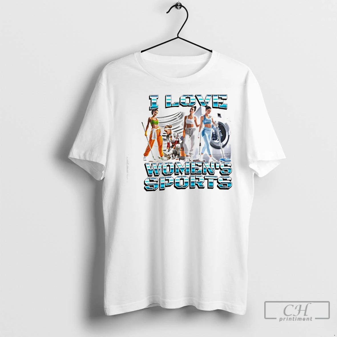 Classic I Love Womens Sports Graphic T Shirt