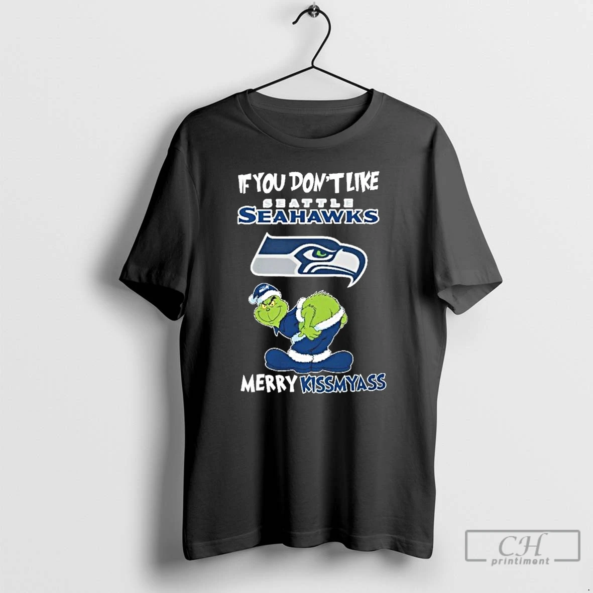 Classic If You Dont Like Seattle Seahawks Merry Kissmyass Grinch Christmas T Shirts Hoodie