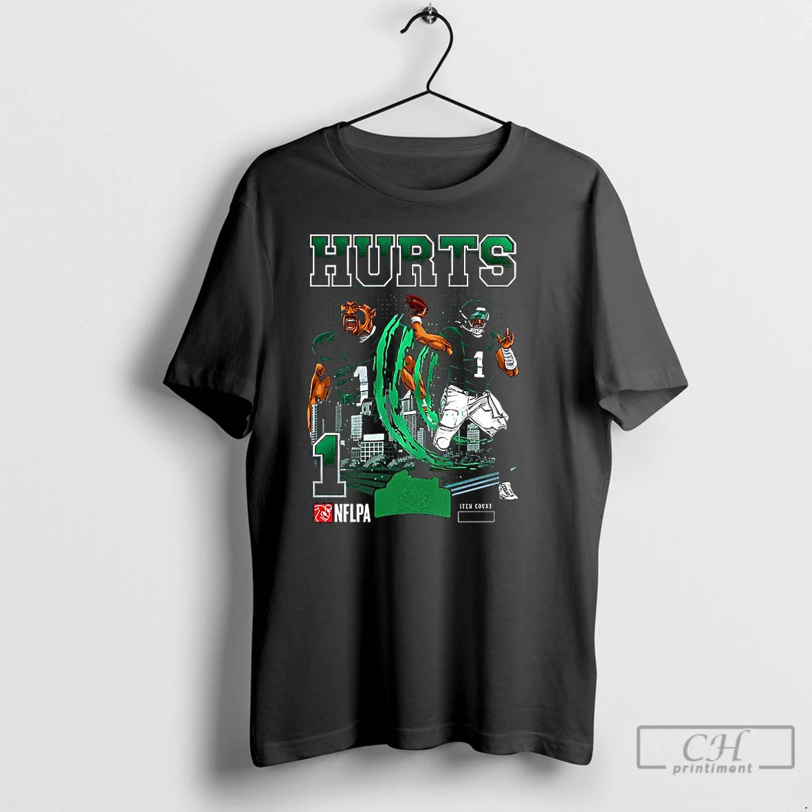 Classic Jalen Hurt Philadelphia Eagles Football Number 1 Skyline T Shirts Hoodie