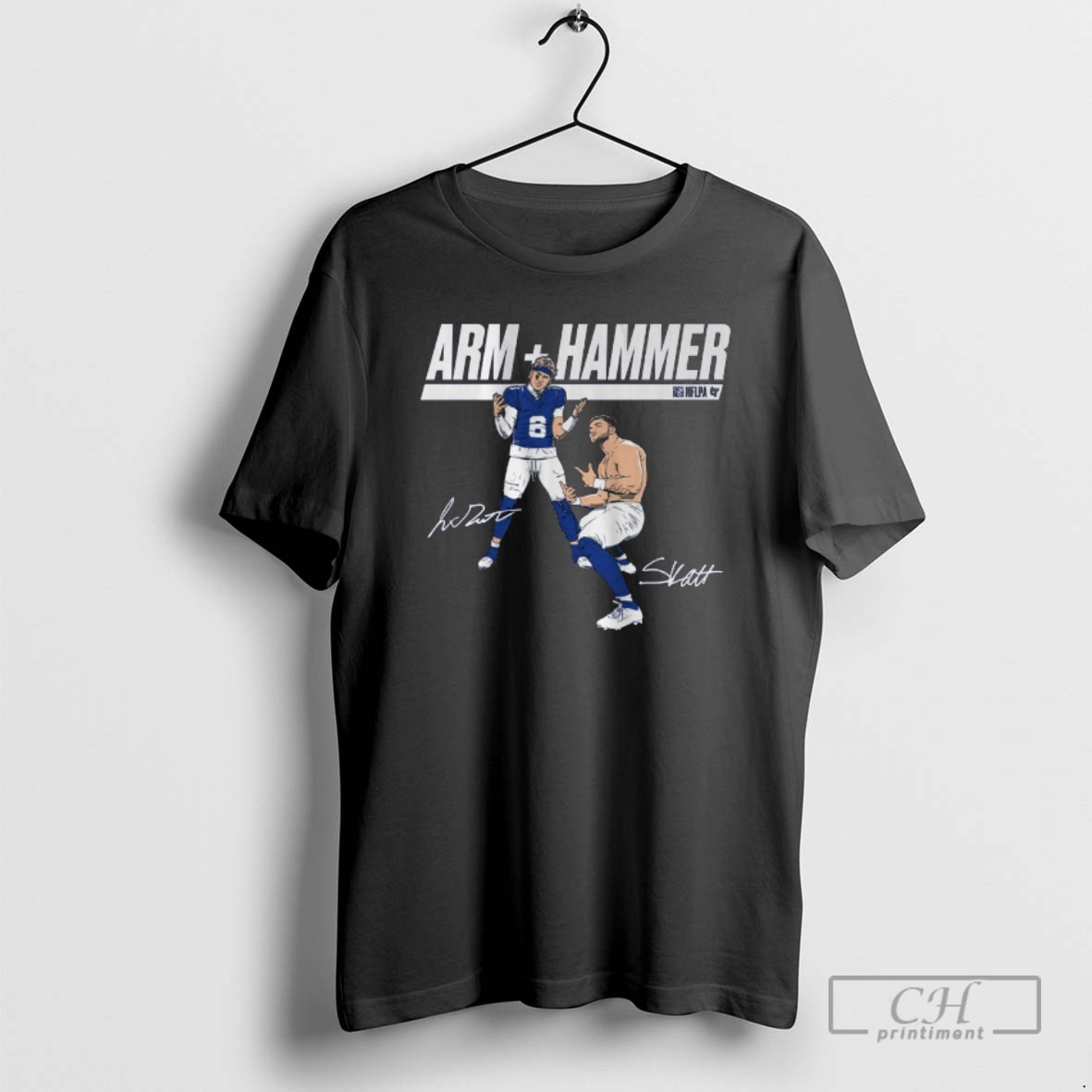 Classic Jaxson Dart And Cam Skattebo Arm Hammer New York Giants Nfl Signatures Fanart Shirt Sweater Hoodie